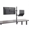 Manhattan Desk Mount monitora un klēpjdatora kombinētais stiprinājums (Full Motion), 10-27 inch monitors, līdz 17 inch klēpjdators, skavas montāža, VESA 75x75 un 100x100mm, max 8kg