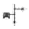 Manhattan Desk Mount monitora un klēpjdatora kombinētais stiprinājums (Full Motion), 10-27 inch monitors, līdz 17 inch klēpjdators, skavas montāža, VESA 75x75 un 100x100mm, max 8kg