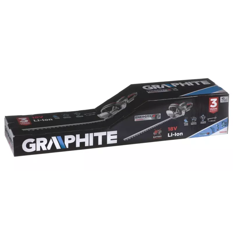 Bezvadu dzīvžoga šķēres GRAPHITE 58G032, 51 cm griešanas garums
