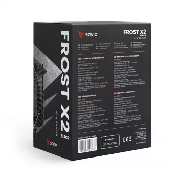 Dzesētājs/ Radiators SAVIO SAVGCOFROSTBLACKX2 120 mm ventilators, LGA 1156/1155/1150/1151/1200/1366/1700 saderīgs, melns
