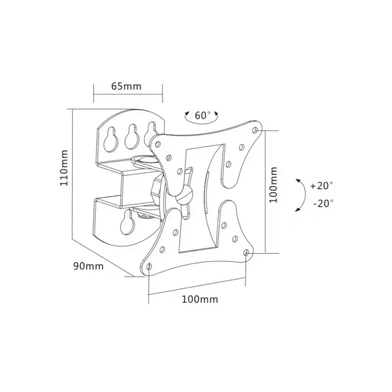 TV stiprinājums Sopar 23114 68.6 cm (27 collas) Sudrabs