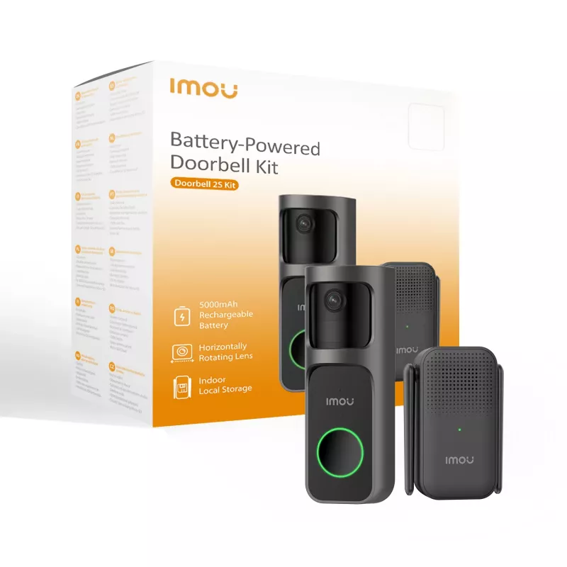 Imou Doorbell 2S Kit Melns 3 MP Bezvadu Sienas stiprinājums