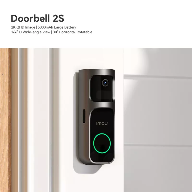 Imou Doorbell 2S Kit Melns 3 MP Bezvadu Sienas stiprinājums