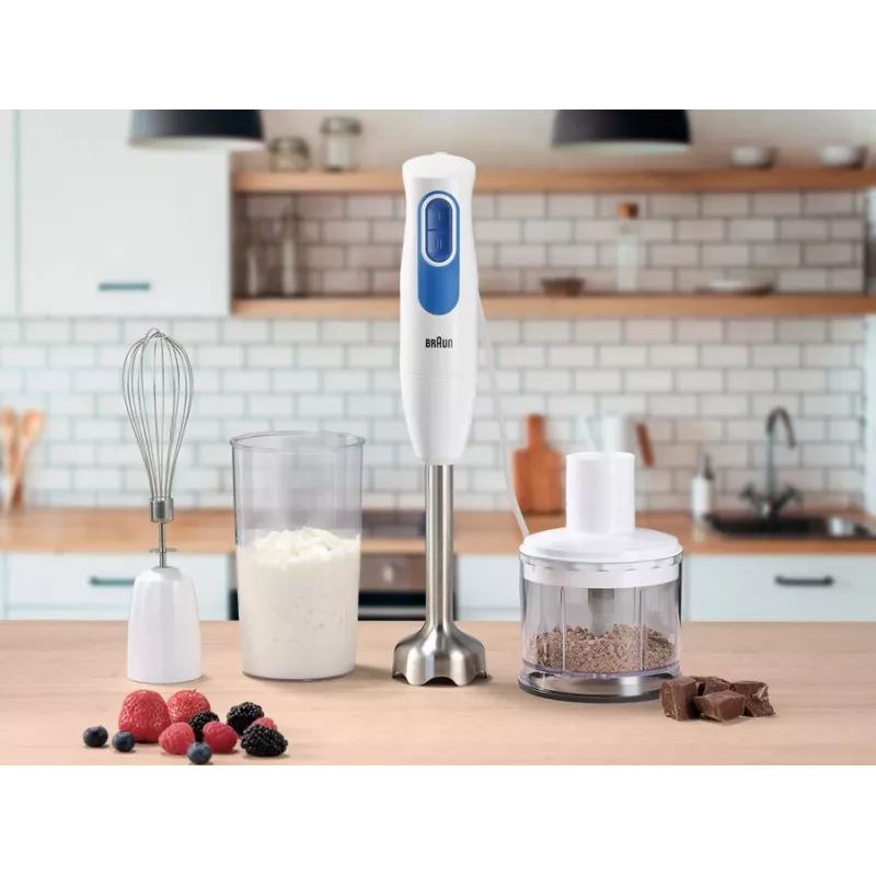 Braun MultiQuick 2 MQ20236MWH 0.5 L rokas blenderis 600 W zils, balts
