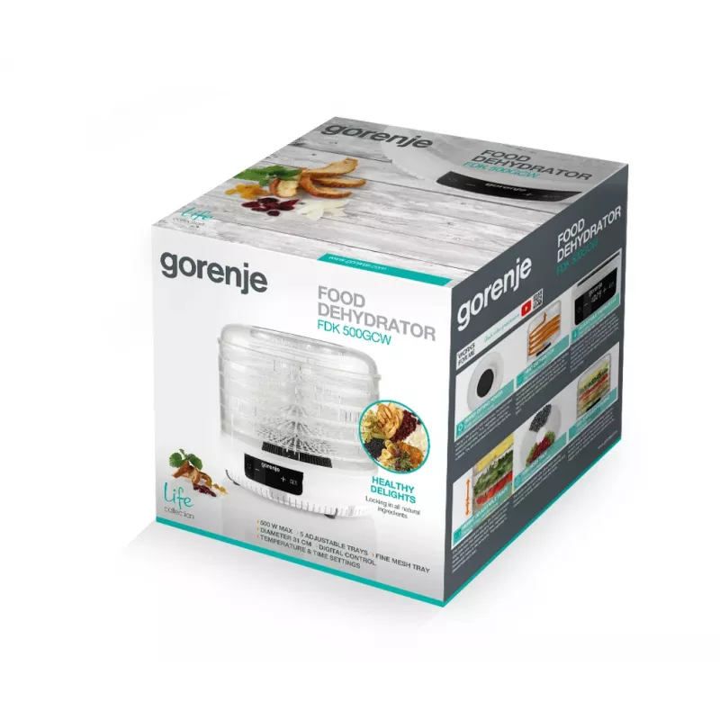 Gorenje FDK500GCW pārtikas žāvētājs Balts 500 W