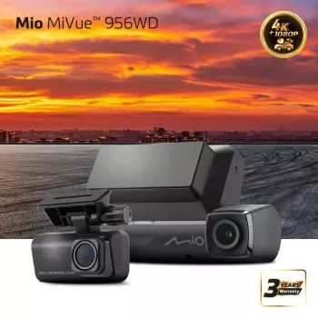 Auto video reģistrators MIO MiVue 956WD ar GPS un Wi‑Fi, priekšējā skata stiprinājums