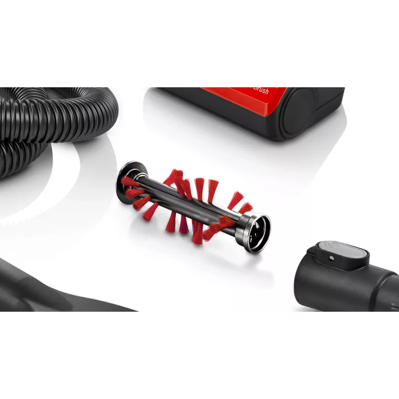 Bosch BCS711PET bezvadu stick putekļsūcējs, 18V, 3Ah, bezmaiss, 0.3L, melns/sarkans