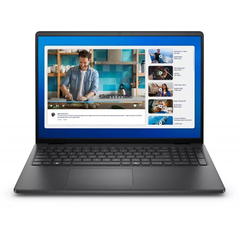 DELL DC16250 klēpjdators, Intel Core 5 120U, 40,6 cm (16 collu) Full HD+ displejs, 16 GB DDR5 RAM, 512 GB SSD, Wi-Fi 6, Windows 11 Home, melns