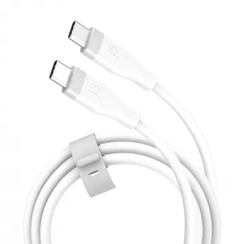USB-C uz USB-C uzlādes/datu kabelis j5create JUCX17W, 60W, šķidrais silikons, 1,8 m, balts