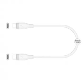 USB-C uz USB-C uzlādes/datu kabelis j5create JUCX17W, 60W, šķidrais silikons, 1,8 m, balts