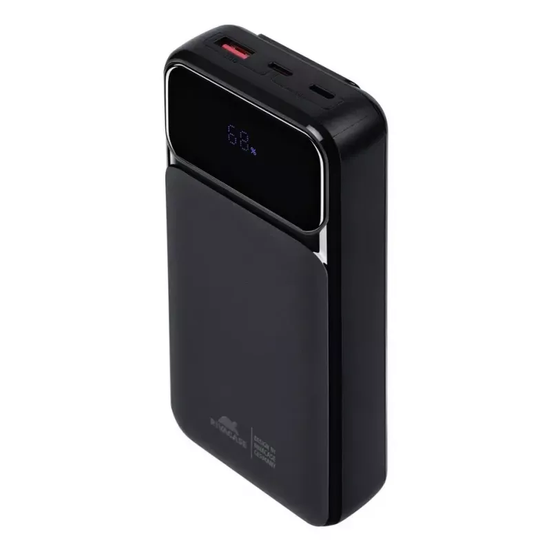 Portatīvais akumulators Rivacase VA2221 — 20000 mAh LiPo, PD 3.0 un QC 3.0, 3 porti (1×A, 2×C), 22,5 W izeja