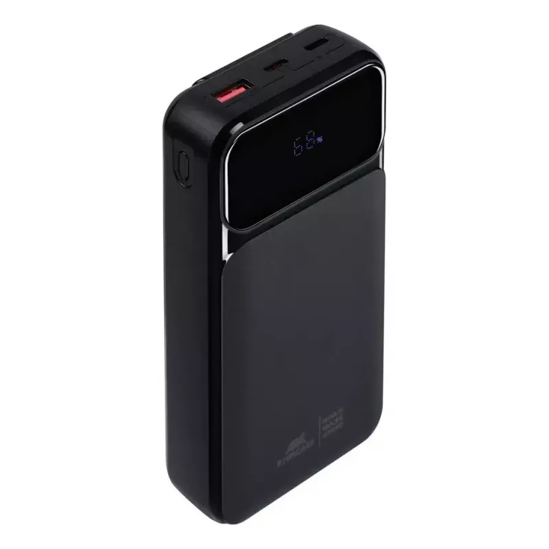 Portatīvais akumulators Rivacase VA2221 — 20000 mAh LiPo, PD 3.0 un QC 3.0, 3 porti (1×A, 2×C), 22,5 W izeja