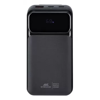 Portatīvais akumulators Rivacase VA2221 — 20000 mAh LiPo, PD 3.0 un QC 3.0, 3 porti (1×A, 2×C), 22,5 W izeja