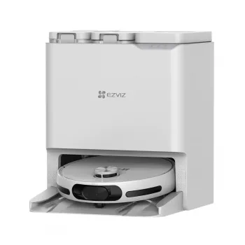 Robotputekļsūcējs EZVIZ RS20 Pro — Li-Ion 5200 mAh, 220 min darbība, 7200 Pa sūkšana, pašiztukšojoša bāze, LiDAR navigācija, 0.35 L putekļu maiss, mitrā tīrīšana, balts