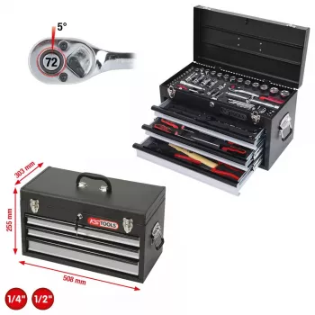 Mehāniķa instrumentu komplekts KS Tools 918.0200 99 instrumenti, hroma-vanādija tērauds