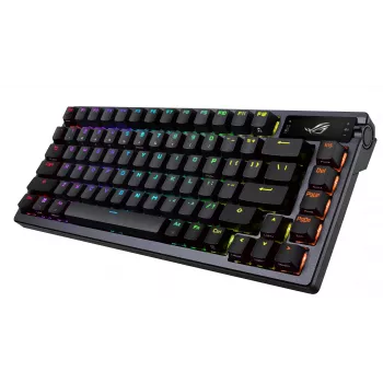 Bezvadu mehāniskā tastatūra ASUS ROG Azoth Black — 90MP0316-BKUA01, RGB fona apgaismojums