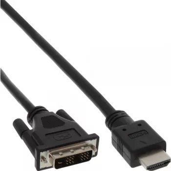 InLine HDMI–DVI kabelis HDMI tēviņš / DVI tēviņš 18+1 melns 2m