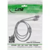 InLine USB 2in1 Y-lādēšanas kabelis, 1x USB-A vīriešu uz 2x USB-C vīriešu, melns 0.5m