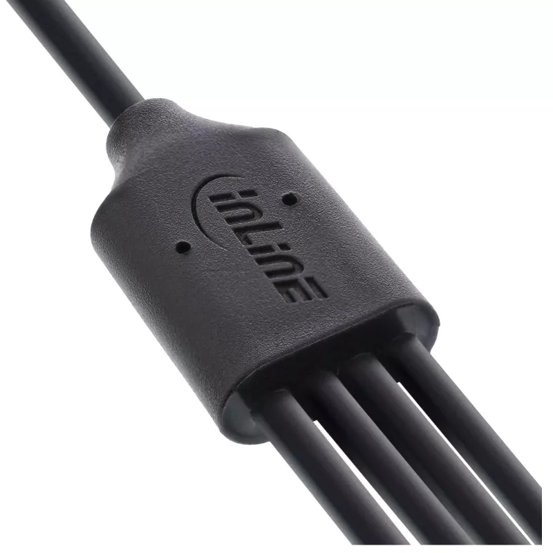 InLine USB 4in1 Y-lādēšanas kabelis, 1x USB-A vīrietis uz 4x USB-C vīrietis, melns 0.5m