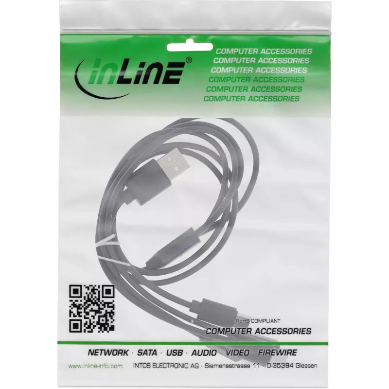 InLine USB 4in1 Y-lādēšanas kabelis, 1x USB-A vīrietis uz 4x USB-C vīrietis, melns 0.5m