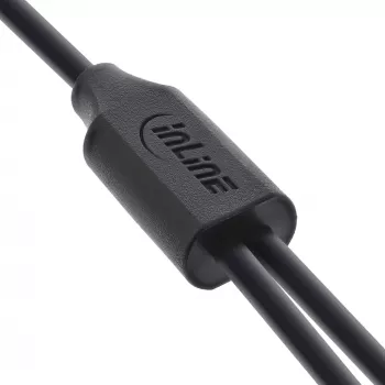 InLine USB 2in1 Y-lādēšanas kabelis, 1x USB-A vīriešu uz 2x USB-C vīriešu, melns 1m