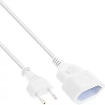 Pagarinātāja vads InLine 16681W, H03VVH2-F, CEE7/16 līdz CEE7/16, 1 m, 250 V 2,5 A, balts