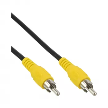 InLine Video kabelis, 1x RCA M/M, dzelteni spraudņi, 2m, RCA, RCA, 2 m, Melns