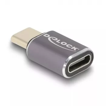 DeLOCK USB-C adapteris 40 Gbps USB Type-C PD 3.0 100 W vīrietis-sieviete porta saudzētājs 8K 60 Hz metāls
