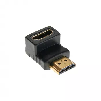 InLine HDMI adapteris vīrietis / sieviete leņķis uz leju, apzeltīts, 4K2K