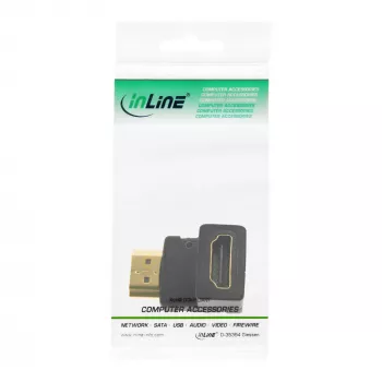 InLine HDMI adapteris vīrietis / sieviete leņķis uz leju, apzeltīts, 4K2K