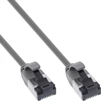 Savienojuma kabelis InLine Cat.8.1 U/FTP slims, TPE bezhalogēns, RJ-45–RJ-45, 0,25 m, pelēks