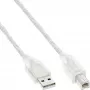 USB 2.0 kabelis A tipa vīriešu / B tipa vīriešu InLine 34555T 5 m caurspīdīgs