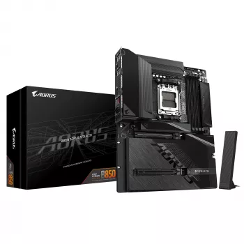 Mātesplate GIGABYTE B850 AORUS STEALTH — ATX, Socket AM5, AMD B850, DDR5 līdz 8200MHz (OC), 14+2+2 VRM, 2xPCIe5.0, 2xPCIe4.0 M.2, Wi‑Fi 7, 5GbE