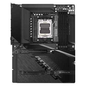 Mātesplate GIGABYTE B850 AORUS STEALTH — ATX, Socket AM5, AMD B850, DDR5 līdz 8200MHz (OC), 14+2+2 VRM, 2xPCIe5.0, 2xPCIe4.0 M.2, Wi‑Fi 7, 5GbE