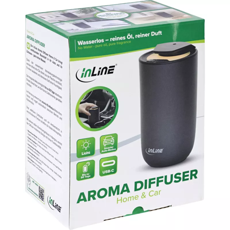 InLine aromu difuzors Home & Car, bez ūdens, apgaismojums, akumulators (40141)