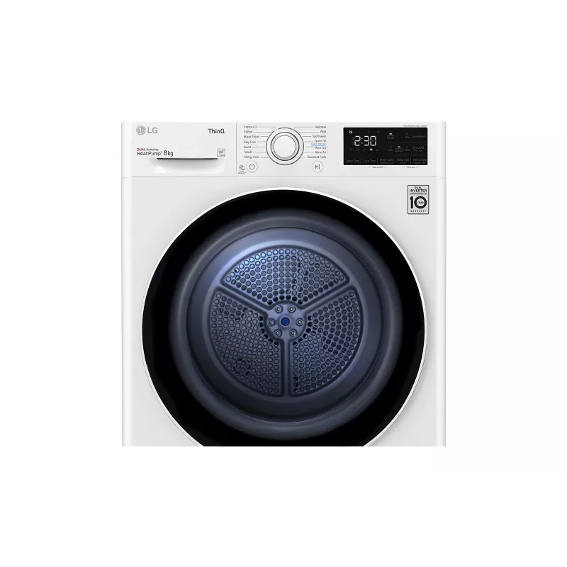 LG RH80V3AV6N veļas žāvētājs Brīvi stāvošs Priekšējā ielāde 8 kg Balts