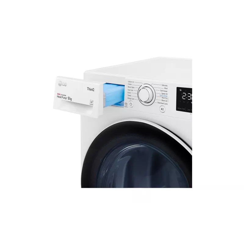 LG RH80V3AV6N veļas žāvētājs Brīvi stāvošs Priekšējā ielāde 8 kg Balts