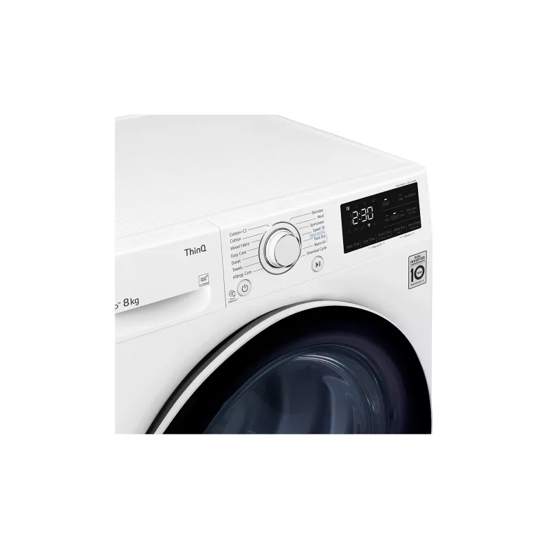 LG RH80V3AV6N veļas žāvētājs Brīvi stāvošs Priekšējā ielāde 8 kg Balts