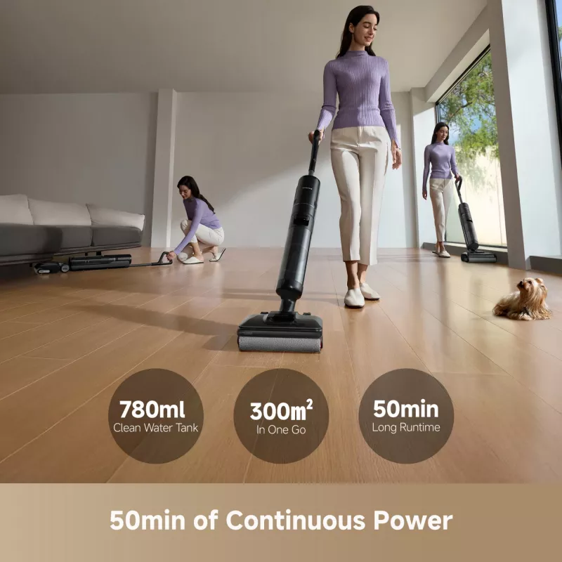 Dreame H12 Pro FlexReach 2-in-1 putekļsūcējs, bez maisa, melns
