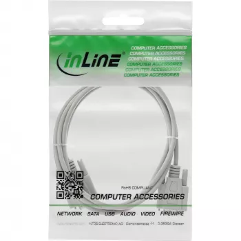 InLine Serial pagarinājums, 9pin vīriešu / sieviešu, liets, 1:1 savienojums, 20m