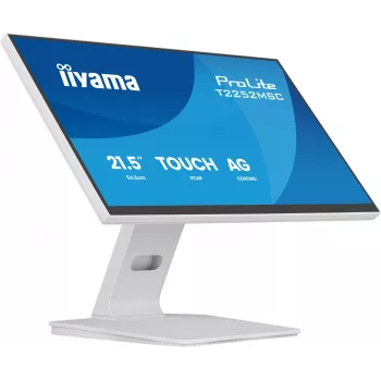 Monitors IIYAMA ProLite T2252MSC-W2AG 21,4 collu (54,5 cm) Full HD 1920x1080 LCD skārienekrāns, 5 ms, USB 3.2 centrmezgls, skaļruņi, VESA, balts