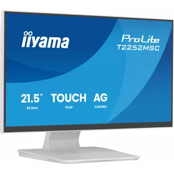 Monitors IIYAMA ProLite T2252MSC-W2AG 21,4 collu (54,5 cm) Full HD 1920x1080 LCD skārienekrāns, 5 ms, USB 3.2 centrmezgls, skaļruņi, VESA, balts