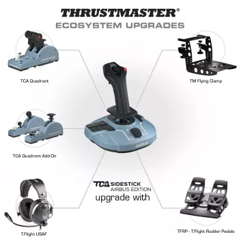 Thrustmaster TCA Quadrant Airbus Edition, melns/zils, PC lidojumu simulators