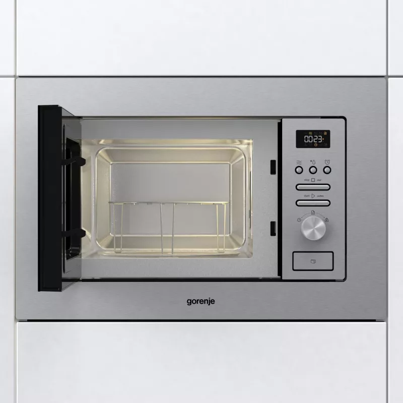 Gorenje BMI201AG1X Kombinētā mikroviļņu krāsns, nerūsējošais tērauds, iebūvējama, 20 L, 800 W