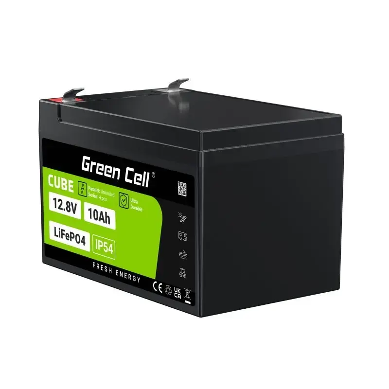 Rūpnieciskā akumulatora baterija Green Cell LFPGC12V10AH 12.8V 10Ah LiFePO4, 155x100x100 mm, 2 kg