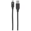 Manhattan USB-C uz USB-A kabelis, 1m, vīrietis-vīrietis, 10 Gbps (USB 3.2 Gen2), 3A, melns, mūža garantija