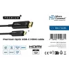 Microconnect USB3.1CHDMI10OP aktīvais optiskais video kabelis 10 m USB Type-C – HDMI melns