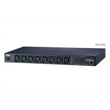 ATEN PE6108G 1U 10A 8 kontaktligdu pārvaldīta PDU ar bezmaksas Eco PDU Manager programmatūru