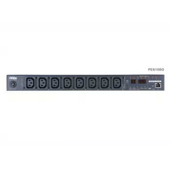 ATEN PE6108G 1U 10A 8 kontaktligdu pārvaldīta PDU ar bezmaksas Eco PDU Manager programmatūru