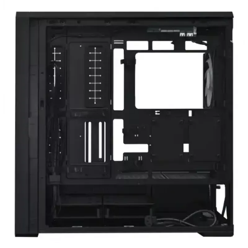 PC korpuss Lian Li Lancool 217 INF Midi Tower — Melns, EATX/ATX/Micro-ATX/Mini-ITX, 2x120mm priekšā, 1x140mm aizmugurē, 1×3.5 collu + 8×2.5 collu, rūdīts stikls